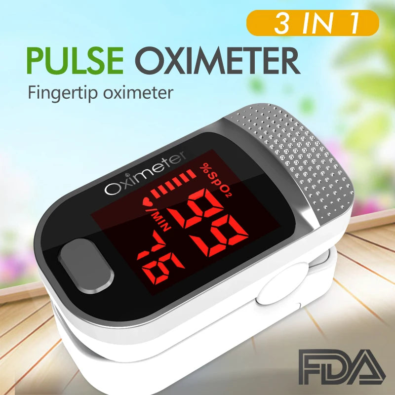 KIUZOU Finger Pulse Oximeter Blood Oxygen Saturation Meter Heart Rate Monitor LED Oximetro with Respiration rate