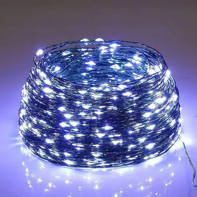 100M LED String Lights Fairy Green Wire Outdoor Christmas Lights Tree Garland For New Year Street Home Party Wedding Decoration