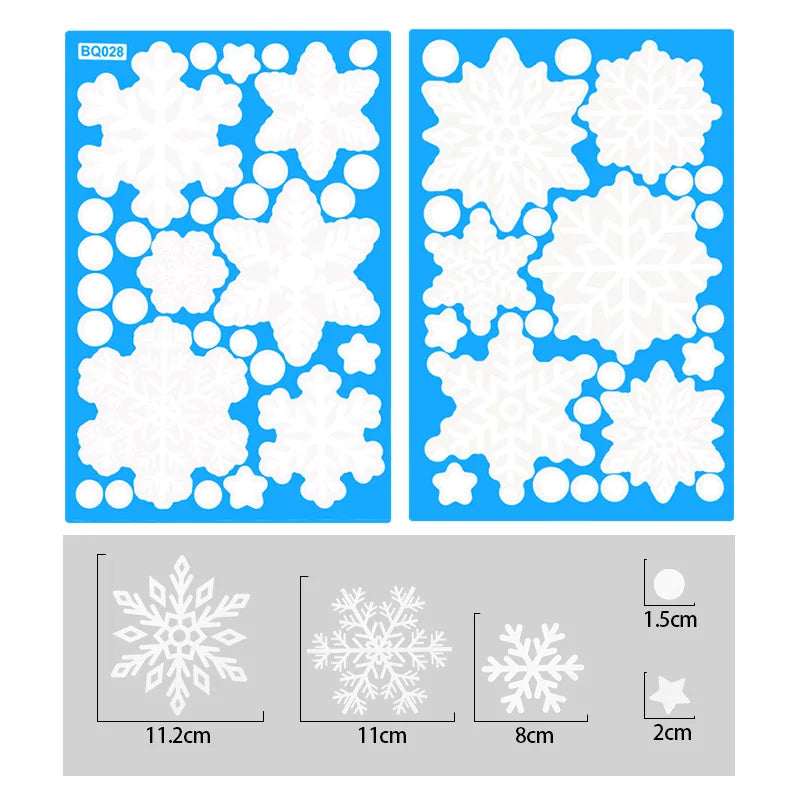 Christmas Luminous Snowflake Pvc Window Sticker Glow In Dark Fluorescent Wall Art Xmas Festival Party Home Decoration Wall Decal