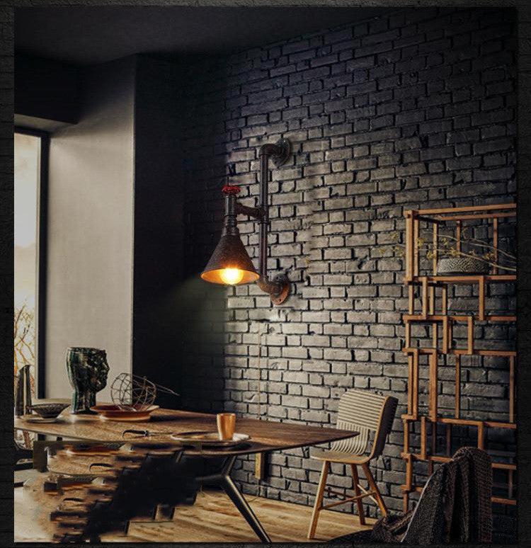 Industrial Style Single Head American Rustic Wrought Iron Lamp