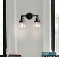 Ancient Mirror Front Lamp Spherical Glass Bedroom Bedside Lamp Bathroom Living Room Industrial Wall Lamp