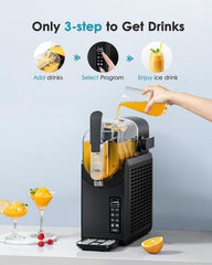 Slush Machine 2.6L Large Capacity Professional Frozen Drink Maker, No Ice Needed, Self-Cleaning, 5 Preset Programs & Child Lock, Slushie Machine for Frappés, Milkshake, Cocktail