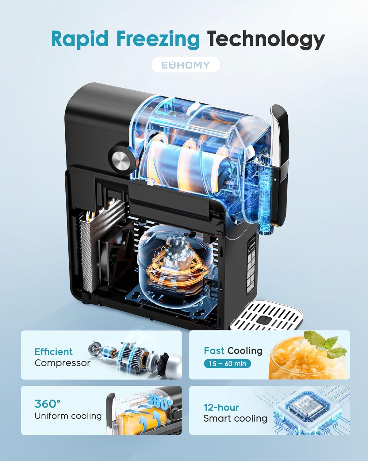 Slush Machine 2.6L Large Capacity Professional Frozen Drink Maker, No Ice Needed, Self-Cleaning, 5 Preset Programs & Child Lock, Slushie Machine for Frappés, Milkshake, Cocktail